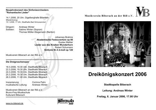 Dreikönigskonzert 2006 - Musikverein Biberach an der Riß eV