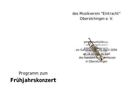 Frühjahrskonzert - Musikverein Eintracht Oberelchingen
