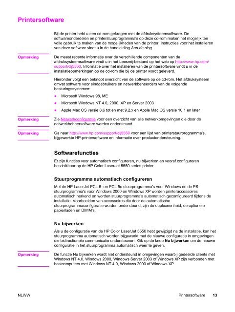 HP Color LaserJet 5550 Series Printer User Guide - NLWW