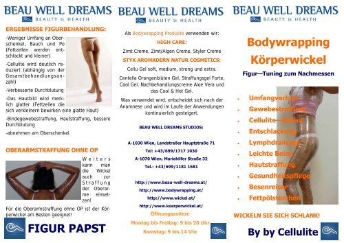 FIGUR PAPST Bodywrapping Körperwickel, Bodywrapping wien, Body Wrapping, Body Wrap, Wrapping, Bodywrapvienna,  Wickel gegen Cellulite