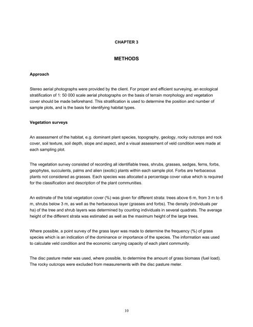 the vegetation types and veld condition - Maremani Nature Reserve