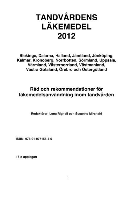 TANDVÅRDENS LÄKEMEDEL 2012 - Landstinget Västernorrland