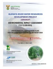 ORWRDP Environmental Impact Assessment ... - DWA Home Page