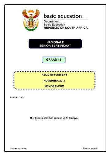 NASIONALE SENIOR SERTIFIKAAT GRAAD 12 GRAAD 12