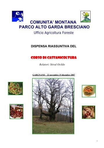 dispensa del corso di castanicoltura - Parco Alto Garda Bresciano