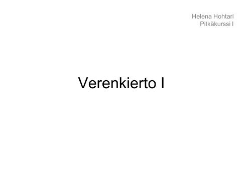 Verenkierto I