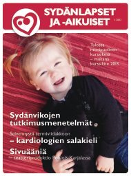 Jäsenlehti 01/2013 - Sydänlapset ja