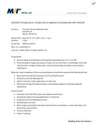 HALCON Training Course: Introduction to Application Development ...