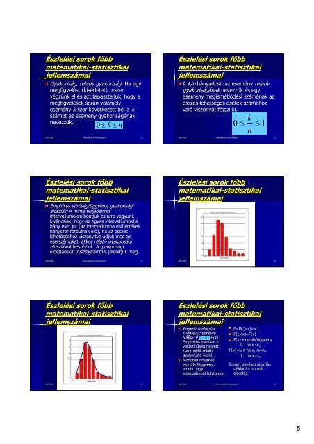 Matematikai-statisztika - Meteorológiai Tanszék