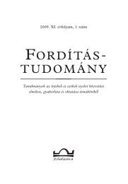 FORDÍTÁS- TUDOMÁNY - ELTE FTT