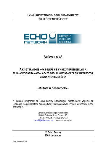 Kutatási beszámoló - Echo Survey