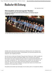 Ehrennadeln an herausragende Musiker - Musikverein Wittental