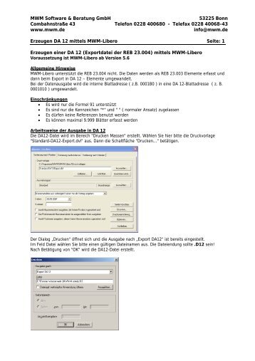 Exportdatei der REB 23.004 - MWM Software & Beratung GmbH