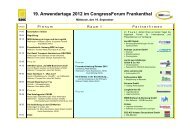 SHC Anwendertage 2012 - MWM Software & Beratung GmbH