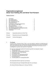 Organisationsreglement Adval Tech Holding AG und Adval Tech ...