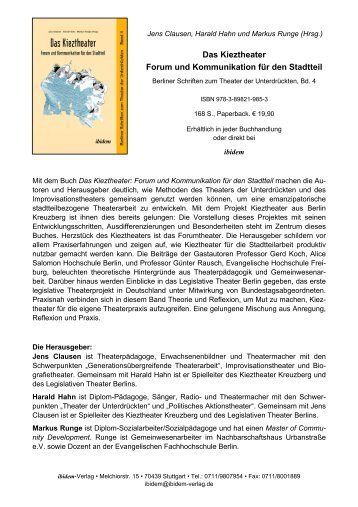 Das Kieztheater Forum und Kommunikation für den Stadtteil