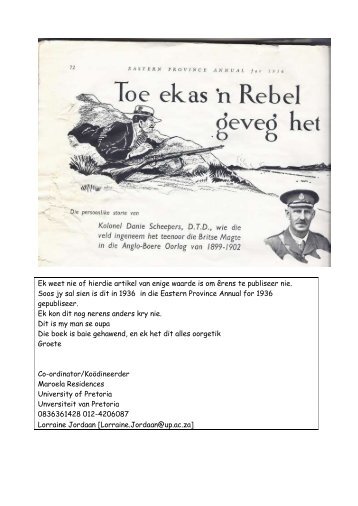 Kolonel Danie Scheepers - Toe ek as rebel ... - CDbooks - R - Us