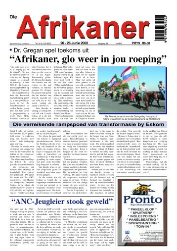 Afrikaner, glo weer in jou roeping - DieAfrikaner