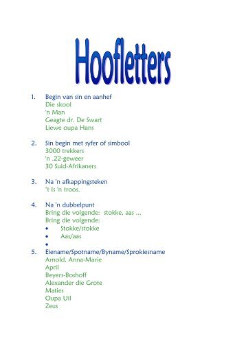 Hoofletters - Kleuters