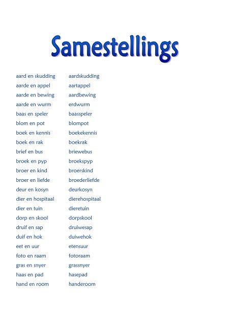 Samestellings - Kleuters