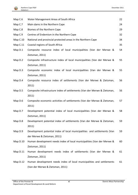 Volume II - The Northern Cape Provincial Spatial Development ...