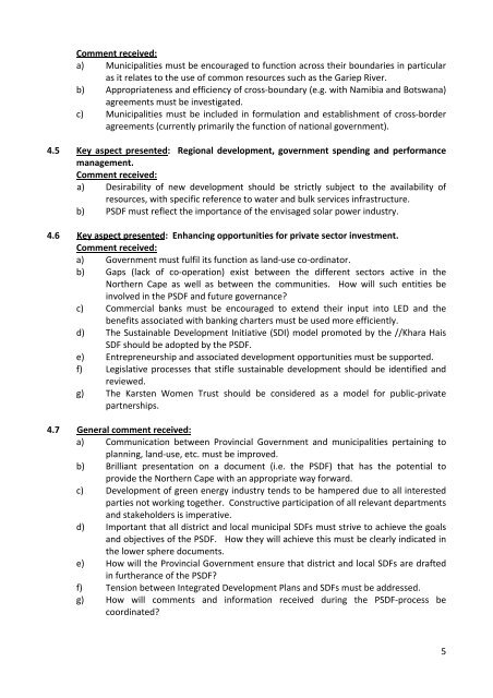 Volume II - The Northern Cape Provincial Spatial Development ...