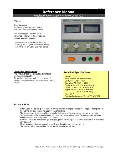 Datenblatt / Anleitung PDF