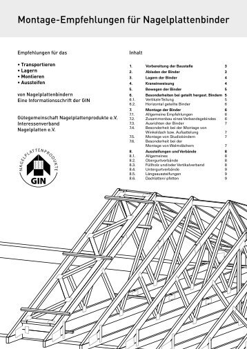 Montage-Empfehlungen für Nagelplattenbinder - Gütegemeinschaft ...