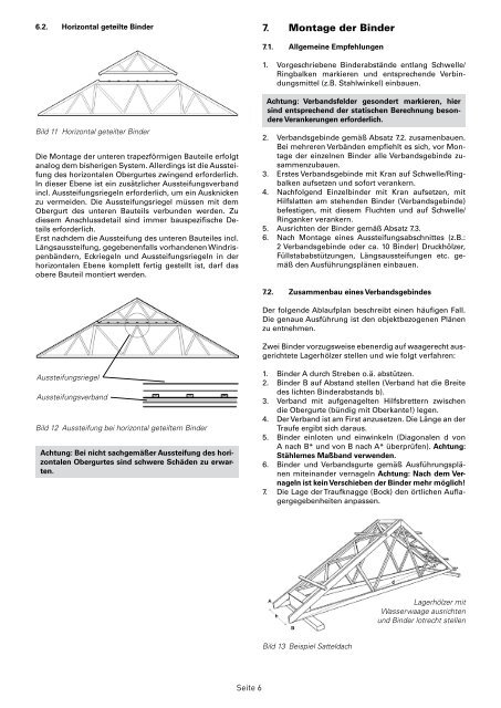 Montage-Empfehlungen für Nagelplattenbinder - Gütegemeinschaft ...