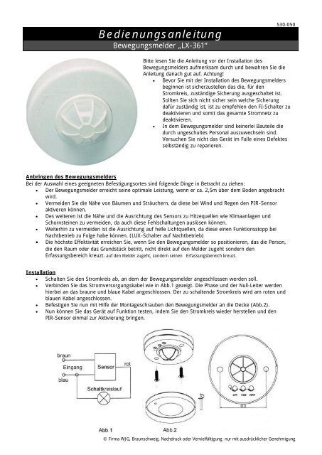 Datenblatt / Anleitung PDF