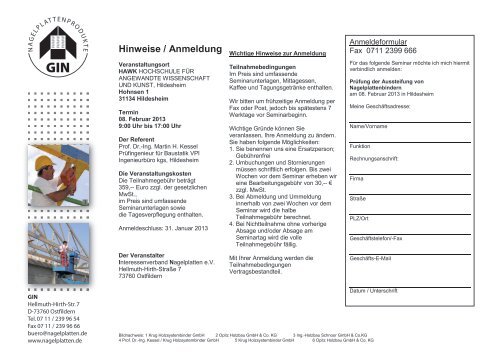 Seminar für Prüfingenieure im Holzbau