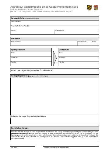 Gastschulantrag - Stadt Naila