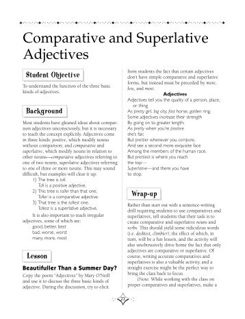 Comparative and Superlative Adjectives - Scholastic