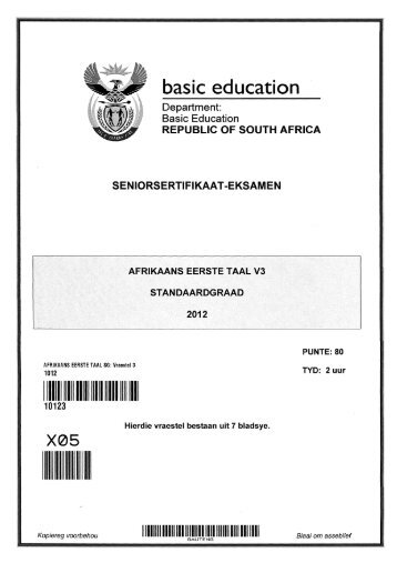 Afrikaans L1 P3 SG - Gauteng Education
