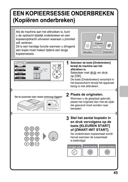 MX-C310/C380/C400 Operation-Manual Quick-Guide NL - Sharp