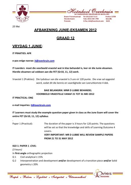 afbakening junie-eksamen 2012 graad 12 vrydag 1 junie