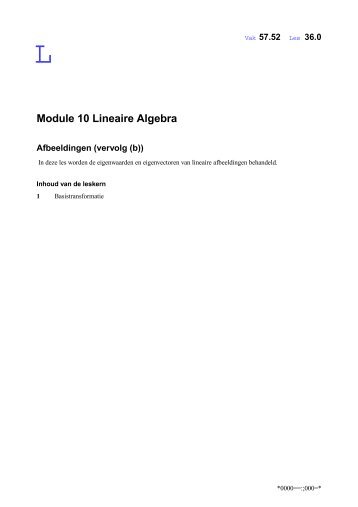 Module 10 Lineaire Algebra - Wisnet