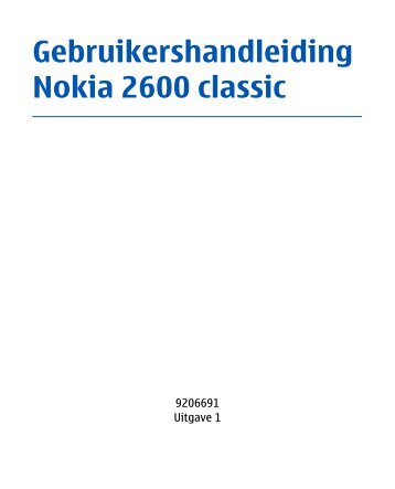 Gebruikershandleiding Nokia 2600 classic - Toestelhulp