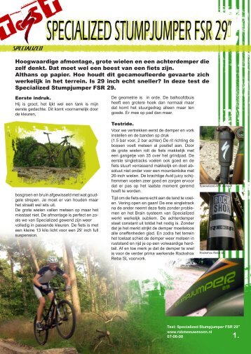 Specialized Bike test magazine - Rob Meeuwessen