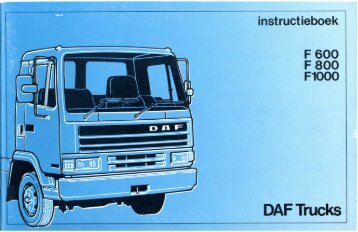 Daf F 600, 800 en 1000 instructieboekje - Oudedaftechniek