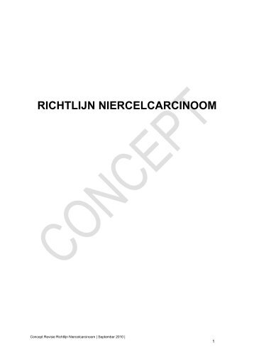 RICHTLIJN NIERCELCARCINOOM - Oncoline