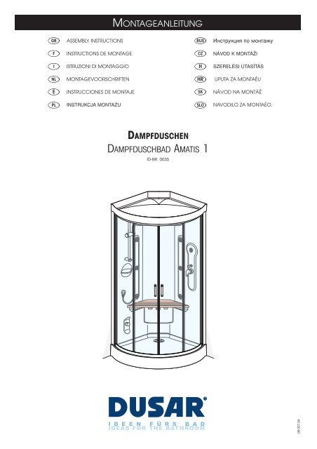 montageanleitung dampfduschen dampfduschbad amatis 1 - Dusar