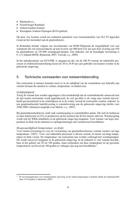 ECN Beleidsstudies Benutting restwarmte 1. Inleiding 2 ...