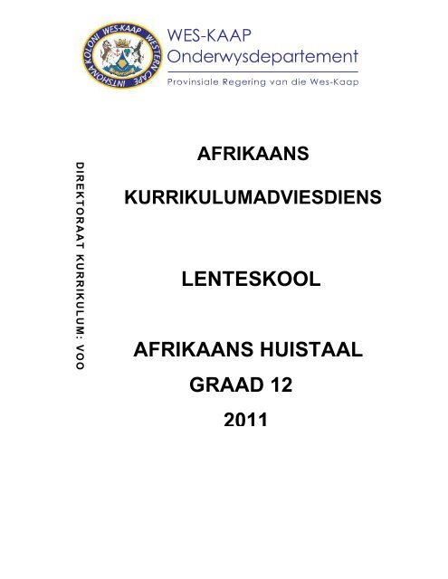 LENTESKOOL AFRIKAANS HUISTAAL GRAAD 12 2011
