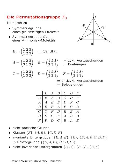 Die Permutationsgruppe P3