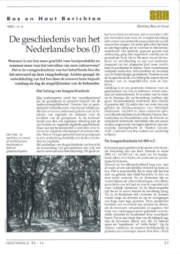 De geschiedenis van het Nederlandse bos (I) - Stichting Probos