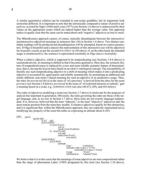 Lexical Semantics of Adjectives - CiteSeerX