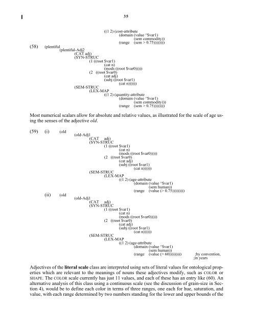 Lexical Semantics of Adjectives - CiteSeerX