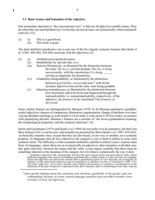 Lexical Semantics of Adjectives - CiteSeerX