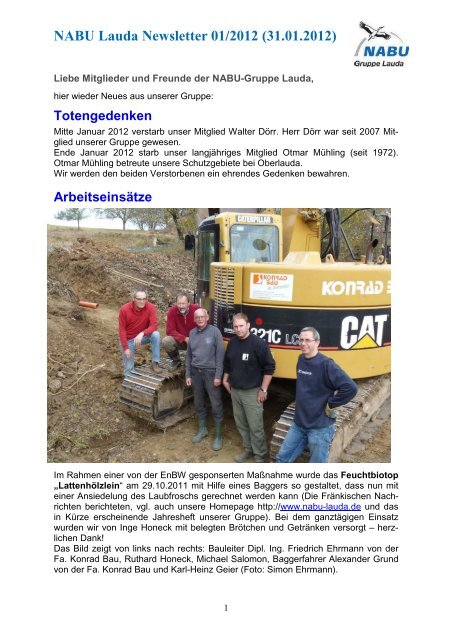 NABU Lauda Newsletter 01/2012 (31.01.2012)